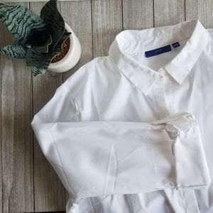 NWOT Apt.9 Structured White Button-down Blouse